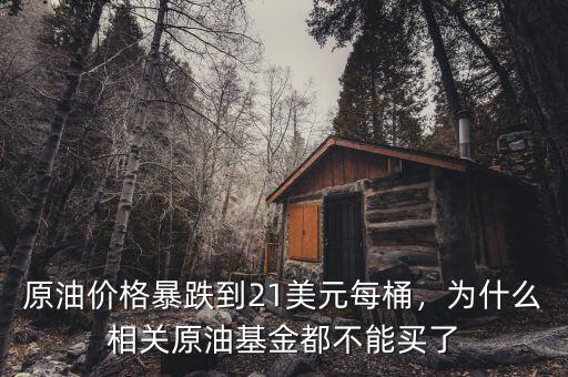 原油價格暴跌到21美元每桶，為什么相關原油基金都不能買了