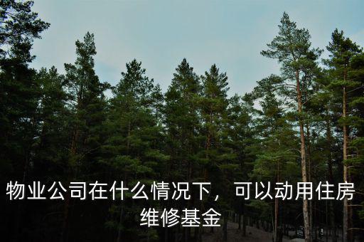 物業公司在什么情況下，可以動用住房維修基金