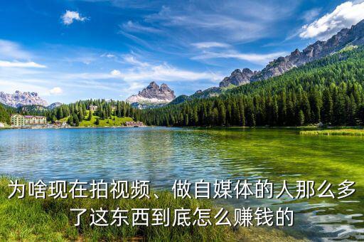 為啥現在拍視頻、做自媒體的人那么多了這東西到底怎么賺錢的