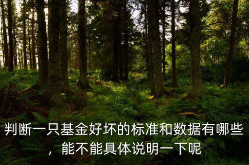判斷一只基金好壞的標準和數(shù)據(jù)有哪些，能不能具體說明一下呢