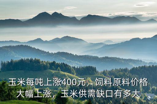 玉米每噸上漲400元，飼料原料價格大幅上漲，玉米供需缺口有多大