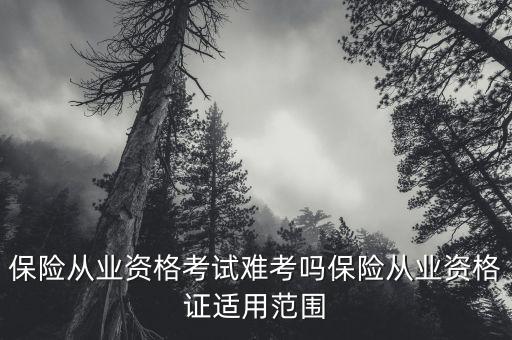 保險澳新資格考試怎么樣,保險從業資格證適用范圍