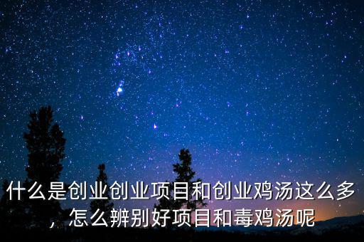 什么是創業創業項目和創業雞湯這么多，怎么辨別好項目和毒雞湯呢