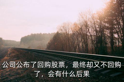 公司公布了回購(gòu)股票，最終卻又不回購(gòu)了，會(huì)有什么后果