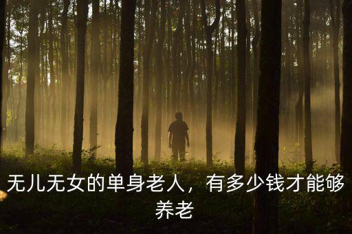 無兒無女的單身老人，有多少錢才能夠養老