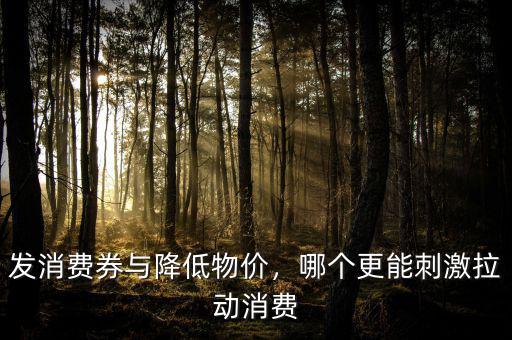 發消費券與降低物價，哪個更能刺激拉動消費