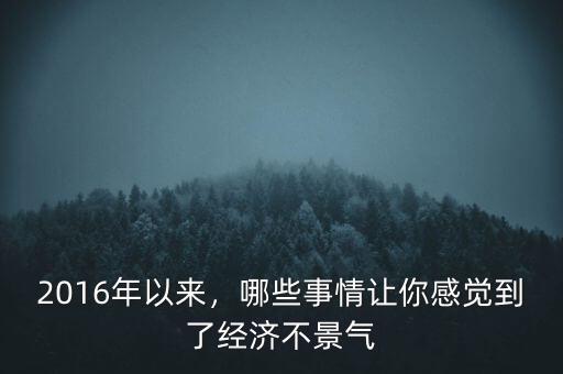 2016年以來，哪些事情讓你感覺到了經濟不景氣