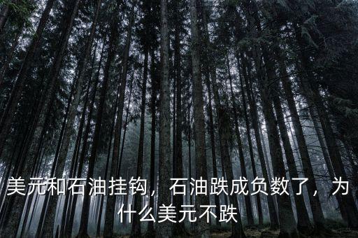 美元和石油掛鉤，石油跌成負數(shù)了，為什么美元不跌