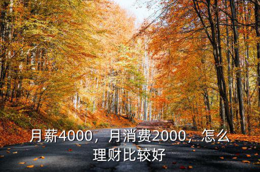 月薪4000，月消費2000，怎么理財比較好