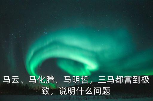 馬云、馬化騰、馬明哲，三馬都富到極致，說明什么問題