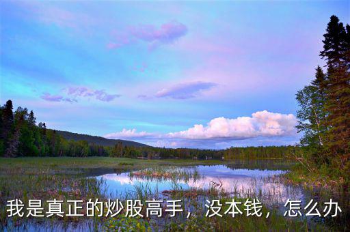 我是真正的炒股高手，沒本錢，怎么辦