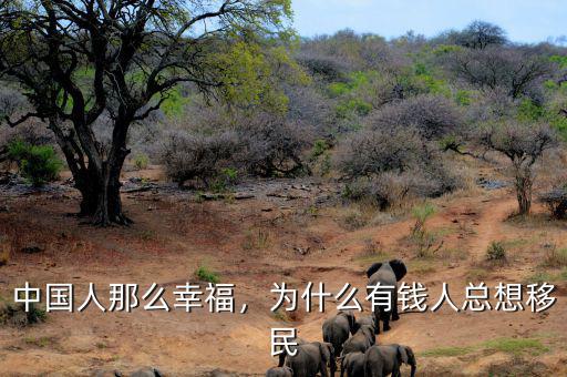 中國人那么幸福，為什么有錢人總想移民