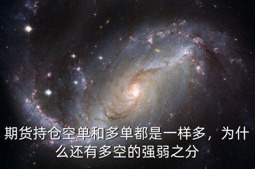 期貨持倉空單和多單都是一樣多，為什么還有多空的強弱之分
