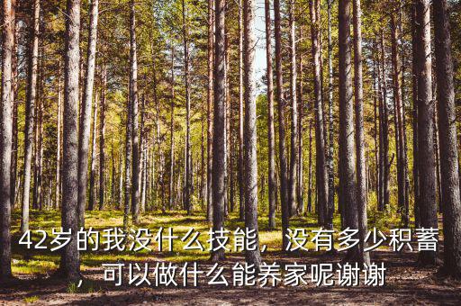 42歲的我沒什么技能，沒有多少積蓄，可以做什么能養家呢謝謝
