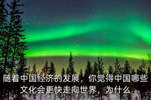 隨著中國經濟的發展，你覺得中國哪些文化會更快走向世界，為什么
