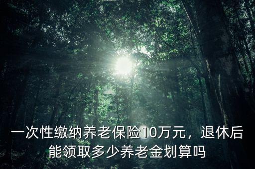 養老保險退休后能領多少,一次性繳納養老保險10萬元