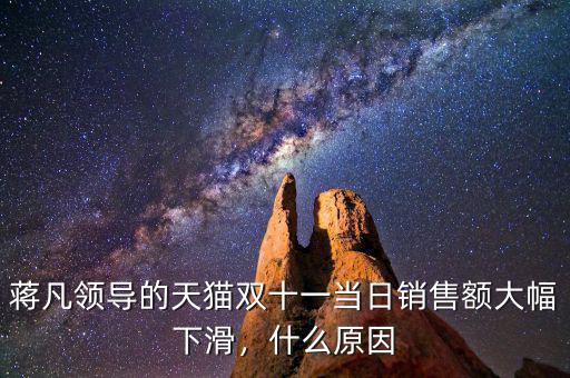蔣凡領導的天貓雙十一當日銷售額大幅下滑，什么原因