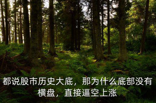 都說股市歷史大底，那為什么底部沒有橫盤，直接逼空上漲