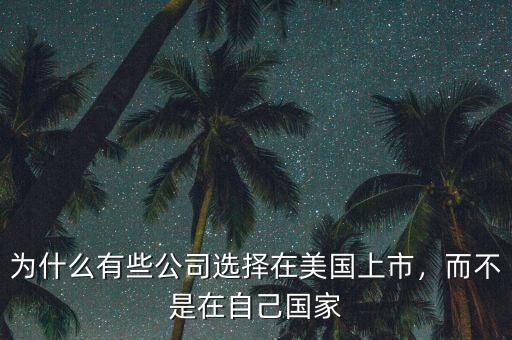 為什么有些公司選擇在美國上市，而不是在自己國家