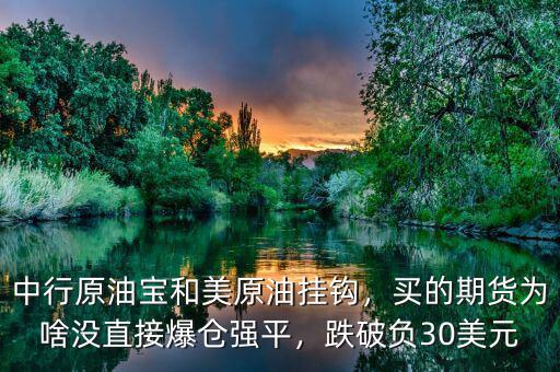 中行原油寶和美原油掛鉤，買的期貨為啥沒直接爆倉強(qiáng)平，跌破負(fù)30美元