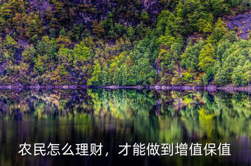 農民怎么理財，才能做到增值保值