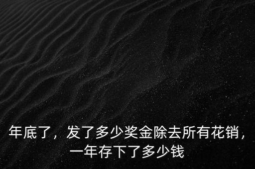 年底了，發了多少獎金除去所有花銷，一年存下了多少錢