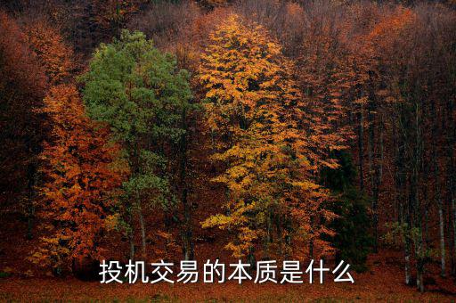 投機交易的本質是什么