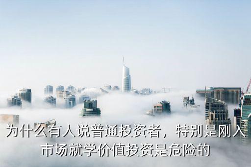 為什么有人說普通投資者，特別是剛入市場就學價值投資是危險的