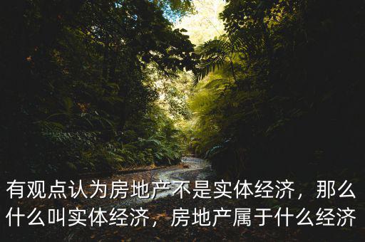 有觀點(diǎn)認(rèn)為房地產(chǎn)不是實(shí)體經(jīng)濟(jì)，那么什么叫實(shí)體經(jīng)濟(jì)，房地產(chǎn)屬于什么經(jīng)濟(jì)