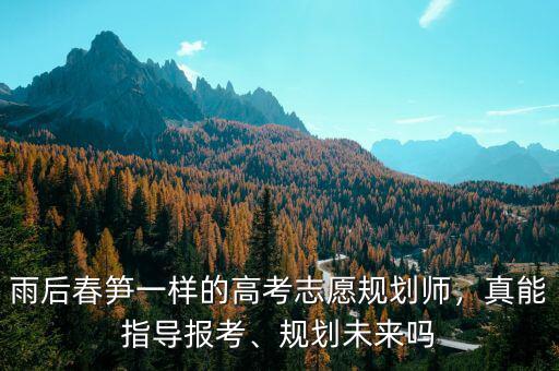 雨后春筍一樣的高考志愿規(guī)劃師，真能指導(dǎo)報(bào)考、規(guī)劃未來嗎