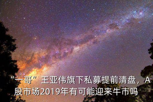 “一哥”王亞偉旗下私募提前清盤，A股市場2019年有可能迎來牛市嗎