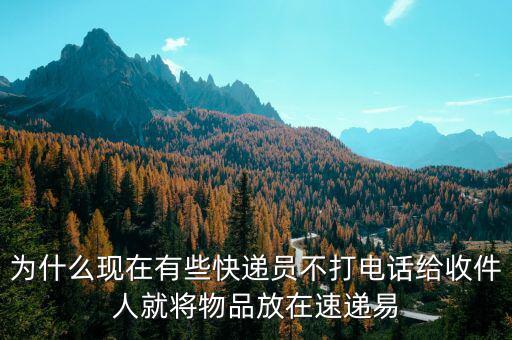 為什么現在有些快遞員不打電話給收件人就將物品放在速遞易