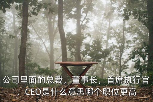 公司里面的總裁，董事長，首席執行官，CEO是什么意思哪個職位更高