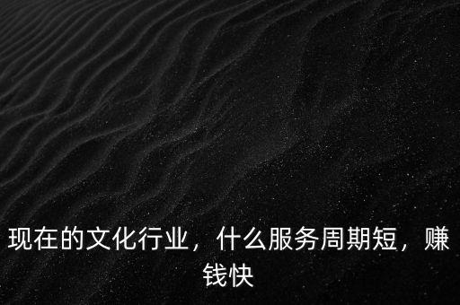 現在的文化行業，什么服務周期短，賺錢快