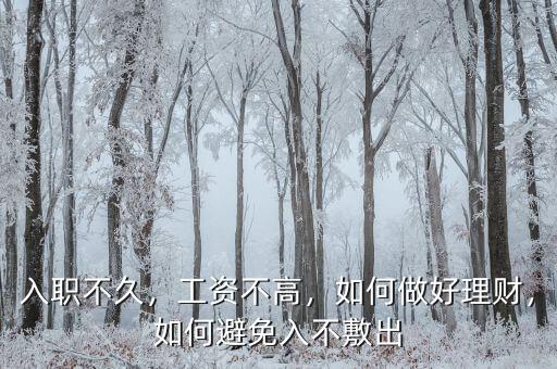 入職不久，工資不高，如何做好理財，如何避免入不敷出