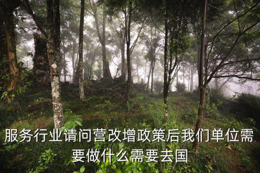 服務行業請問營改增政策后我們單位需要做什么需要去國