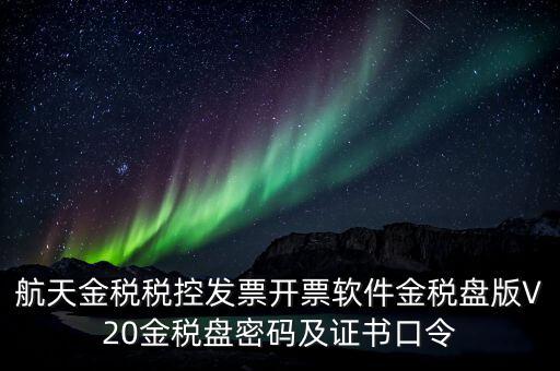航天金稅稅控發票開票軟件金稅盤版V20金稅盤密碼及證書口令