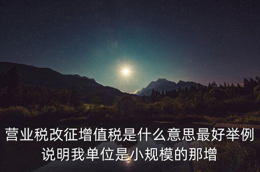 什么是改征增值稅，營業稅改征增值稅是什么意思最好舉例說明我單位是小規模的那增