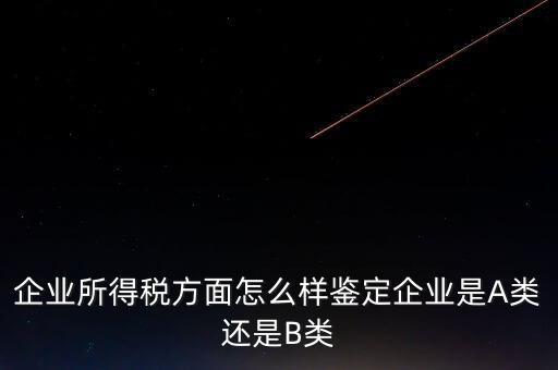 企業所得稅方面怎么樣鑒定企業是A類還是B類