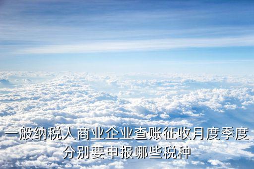 一般納稅人商業企業查賬征收月度季度分別要申報哪些稅種