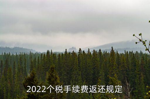 個稅返手續費什么時間，退個稅手續費2022年新規定