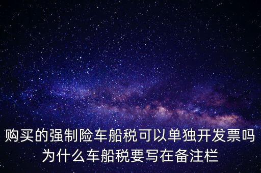 購買的強制險車船稅可以單獨開發票嗎為什么車船稅要寫在備注欄