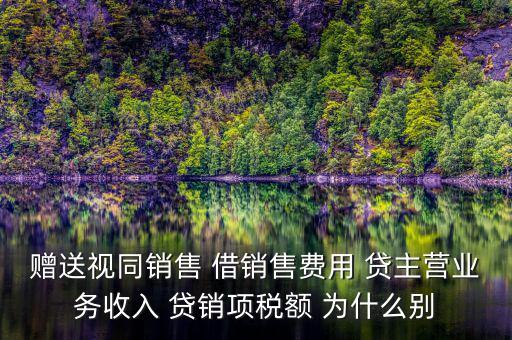 贈送視同銷售 借銷售費用 貸主營業務收入 貸銷項稅額 為什么別