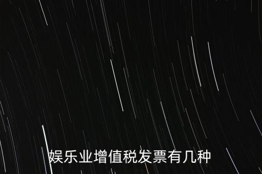 娛樂業增值稅發票有幾種