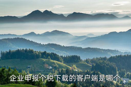 企業申報個稅下載的客戶端是哪個