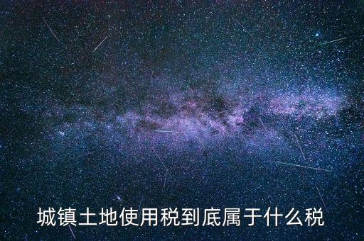 城鎮土地使用稅屬于什么稅種，城鎮土地使用稅到底屬于什么稅