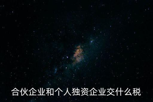 合伙企業和個人獨資企業交什么稅