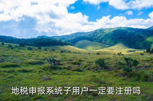 地稅申報系統子用戶一定要注冊嗎