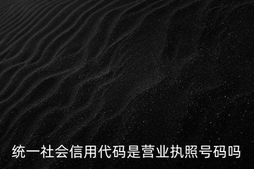 統一社會信用代碼是營業執照號碼嗎