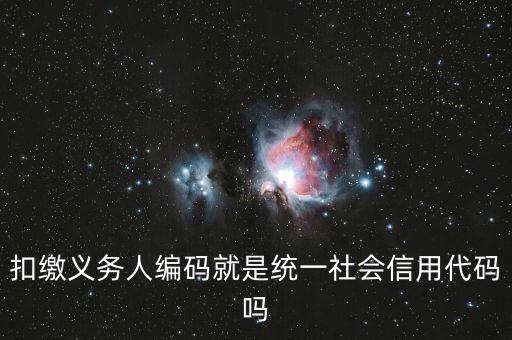 扣繳義務人編碼就是統一社會信用代碼嗎